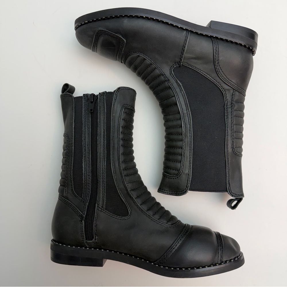Free People x Jeffrey Campbell Black Combat Moto Boots
